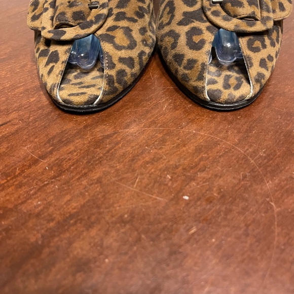 THIERRY RABOTIN Peeptoe Pumps Leopard Suede Heels Shoes ITALY - Picture 3 of 10